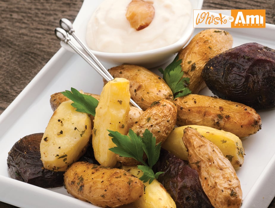 Roasted Fingerling Potatoes- with Roasted Garlic-Mayo