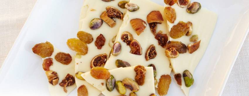 No Measuring Allowed: Fruit and White Chocolate Bark