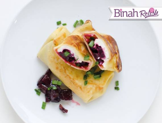 Goat Cheese and Beet Blintzes