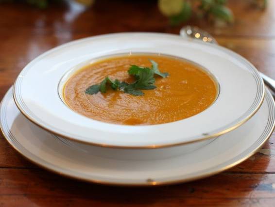 Roasted Carrot Soup with Coriander