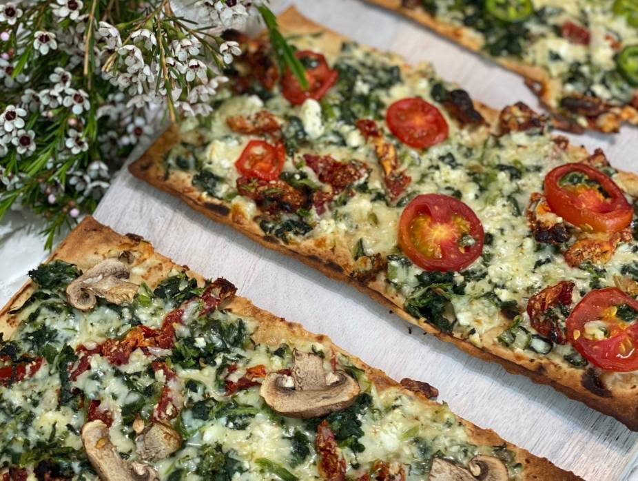Feta and Spinach Flatbreads