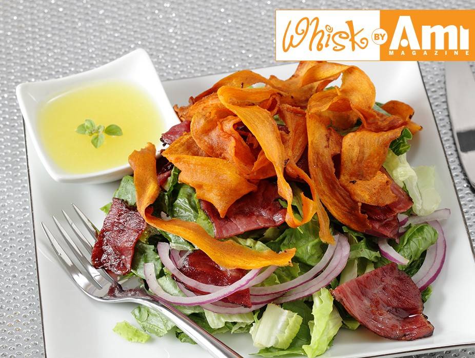 Fried Sweet Potato and Grilled Pastrami Salad