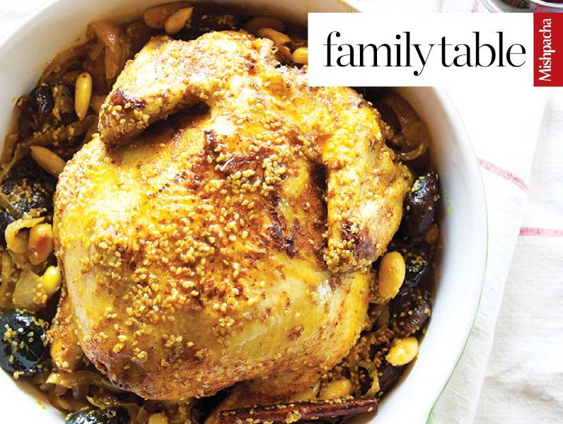 Roast Chicken with Prunes and Almonds