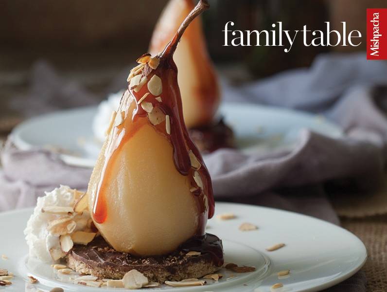 Poached Pears with Spiced Pomegranate Reduction
