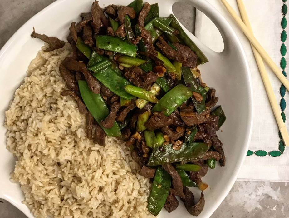 Ginger Beef with Steamed Brown Rice