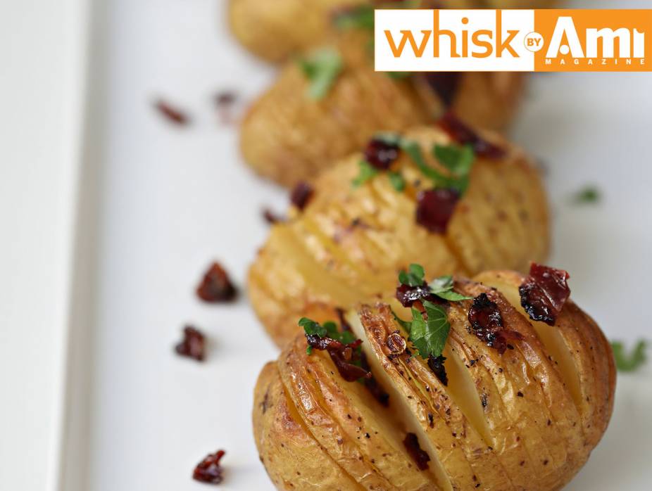 Hasselback Baked Potatoes with Duck Fry