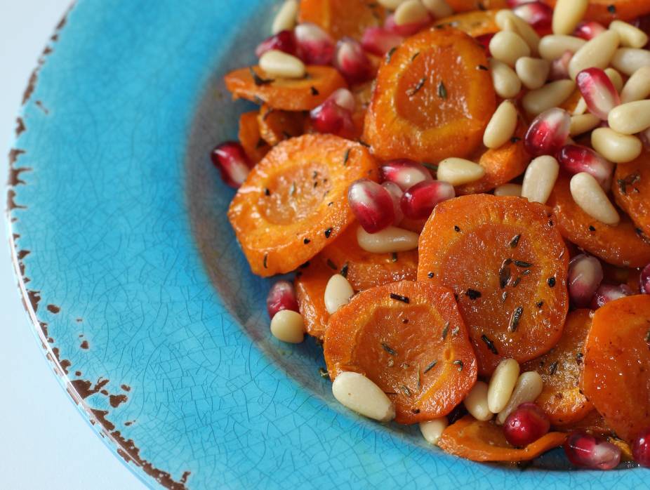 Canadian Style Carrot Tzimmes with Pomegranate