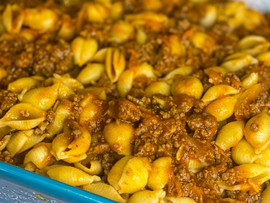 Pasta Shells with Meat Sauce 