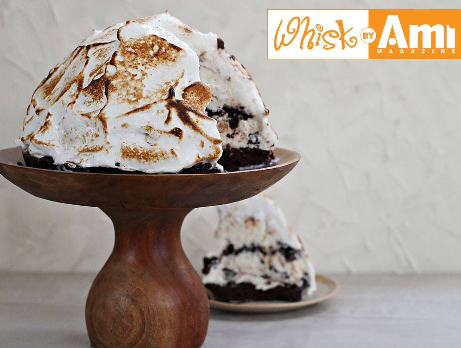 Peanut Butter Baked Alaska with Brownie Crunch