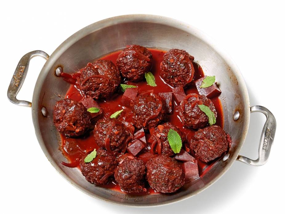 Persian Meatballs with Beet Sauce