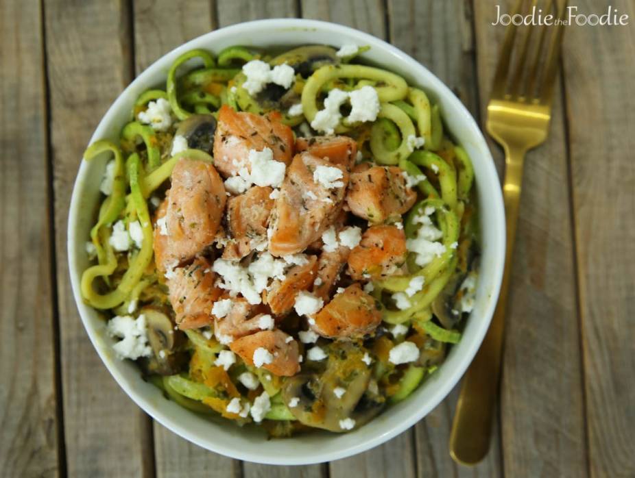 Salmon with Creamy Alfredo Zoodles