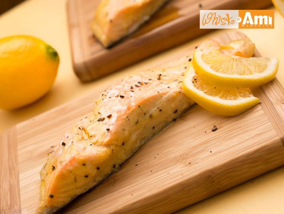 Salmon with Lemon Mustard Cream 