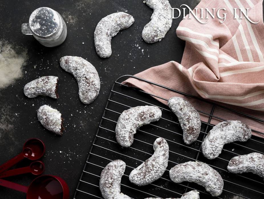 Snowy White Chocolate Crescents