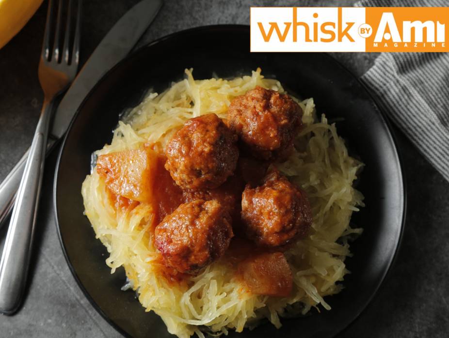 Sweet and Sour Meatballs with Spaghetti Squash