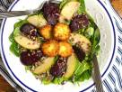 Roasted Beet and Goat Cheese Salad with Pears and Meyer Lemon Vinaigrette