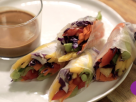 Rice Paper Spring Rolls with Peanut-Coconut Dipping Sauce