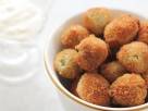 Deep Fried Olives with Lemon Garlic Dipping Sauce