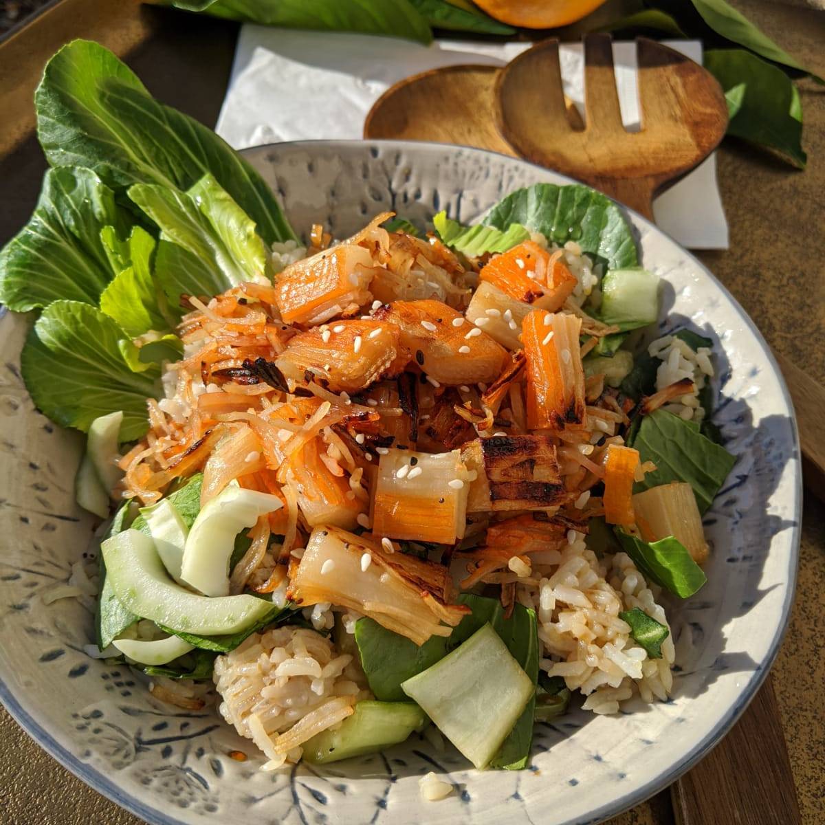 Crispy Kani Bok Choy Salad | Recipe