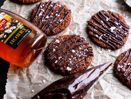 Triple Chocolate Honey Cookies