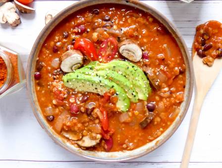 Lentils, Beans, and Tomato Stew
