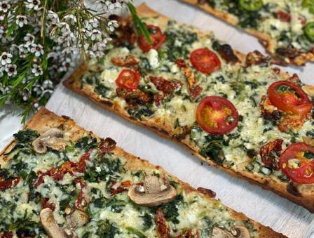 Feta and Spinach Flatbreads