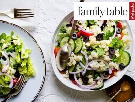Greek Salad with Cauliflower "Feta" (Dairy-Free)