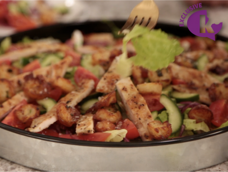 Grilled Chicken and Crou"tots" Salad