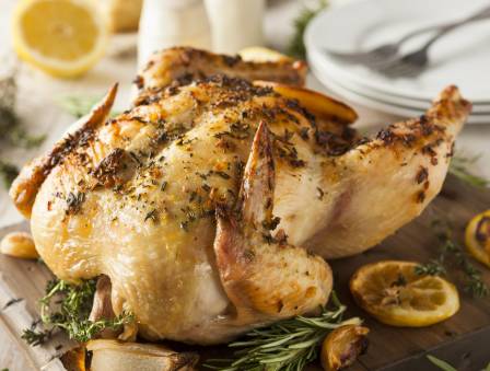 Herbed Roasted Chicken with Quinoa-Mushroom Pilaf