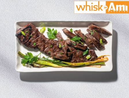 Grilled Skirt Steak with Spring Onions