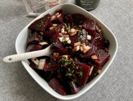Beet Salad with Date Syrup Dressing