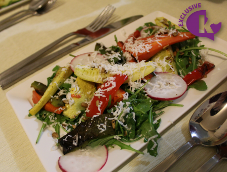 Warm Roasted Vegetable Salad with Feta Cheese
