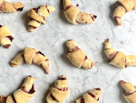 Raspberry, Rose, and Cranberry Rugelach 