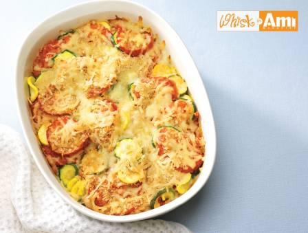 Summer Squash and Tomato Gratin with Crunchy Cheese Topping