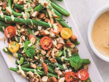 Green Bean Salad with Maple-Tahini Dressing (Instant Pot)