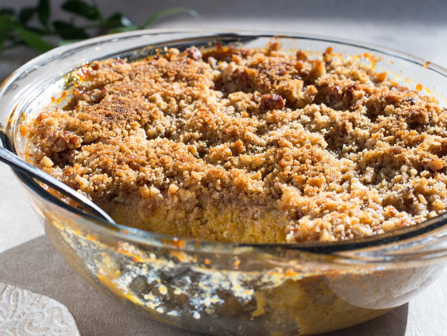 Maple Butternut Squash Pie with Crumb Topping