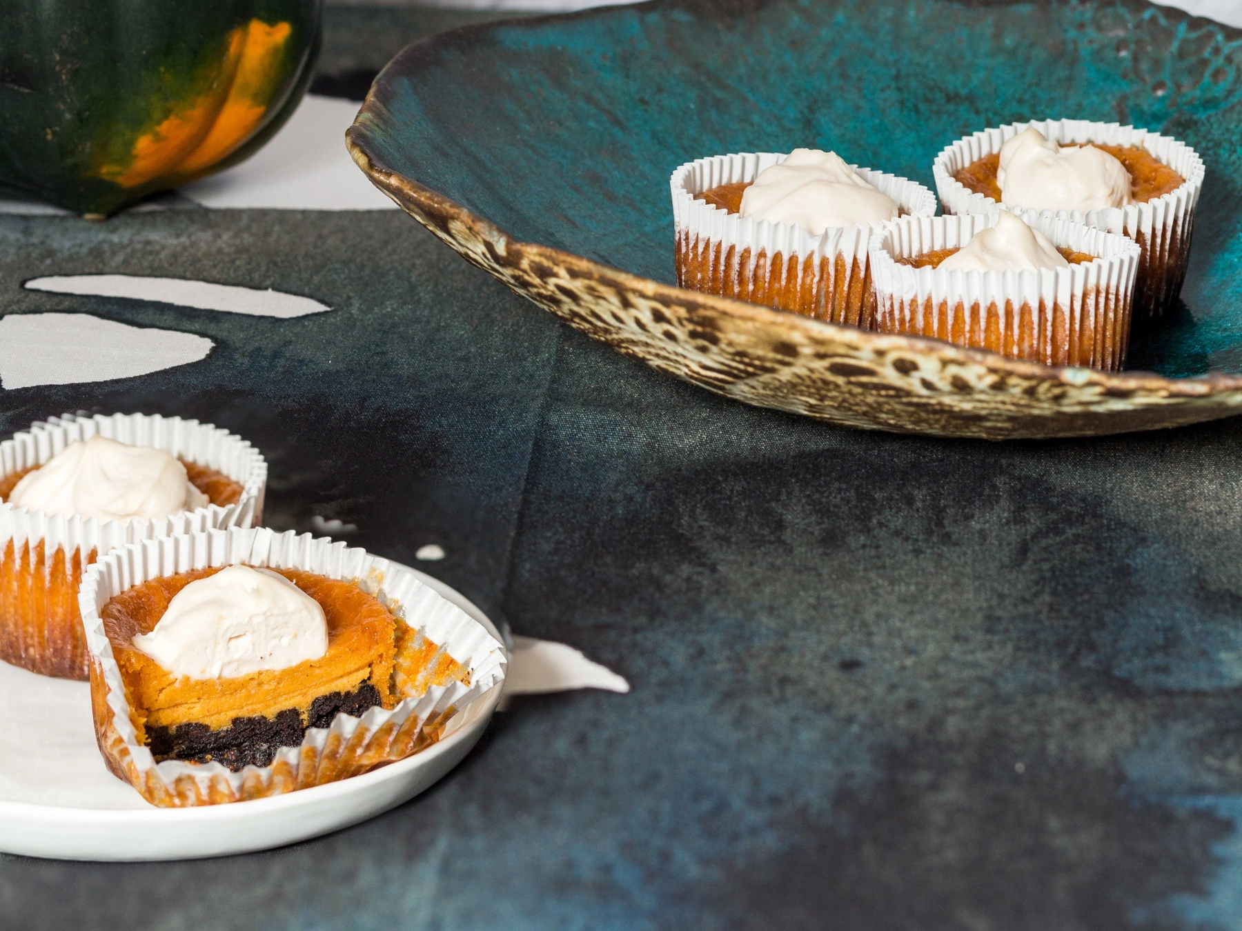 Parve Mini Pumpkin Cheesecakes