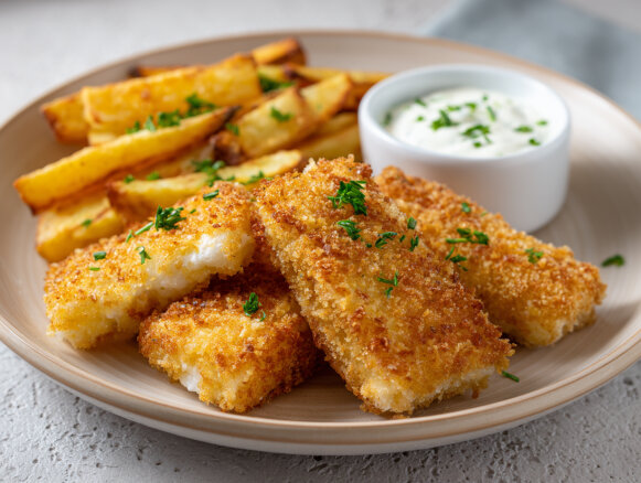 Oven-Fried Breaded Fish with Salt and Vinegar Oven Fries