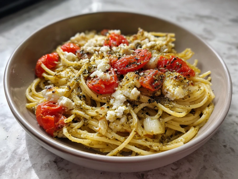 Roasted Tomato Spaghetti with Ricotta