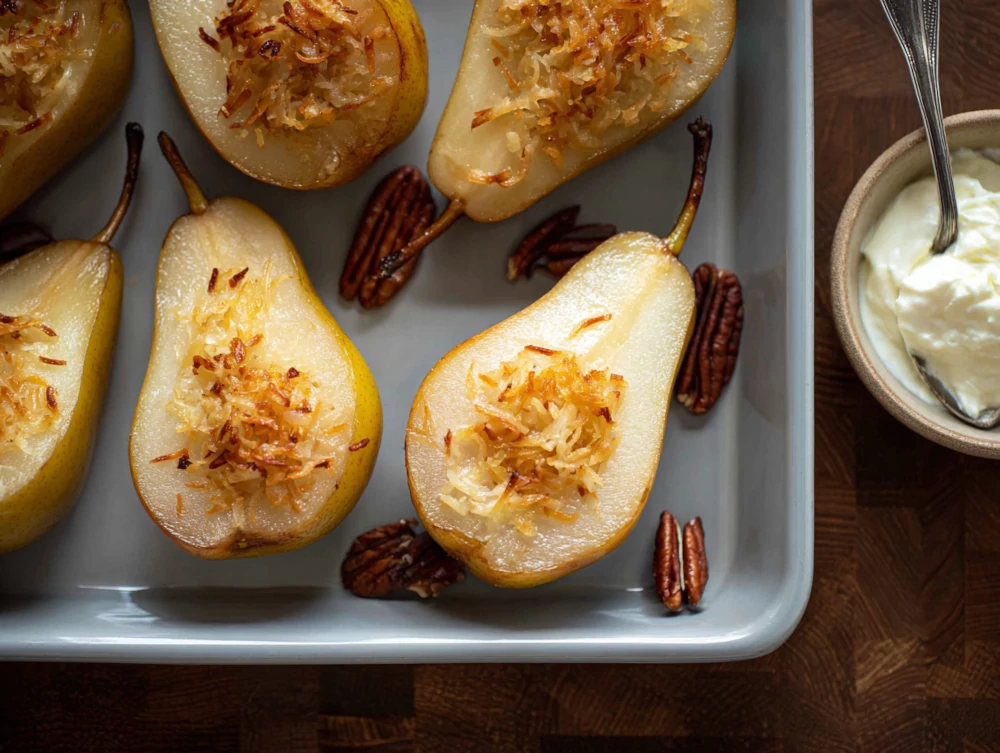 Baked Pears with Coconut Filling