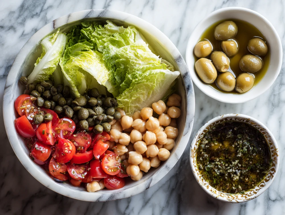 Moroccan Spicy Romaine Lettuce Chickpea Salad