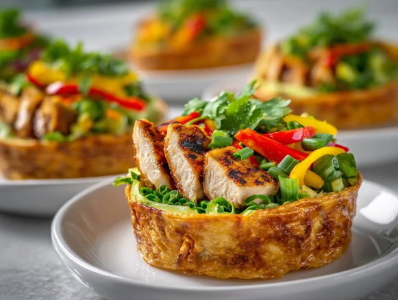 Grilled Chicken Salad in Lasagna Wrappers