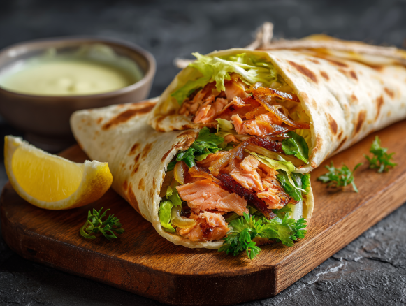 Teriyaki Salmon Wrap