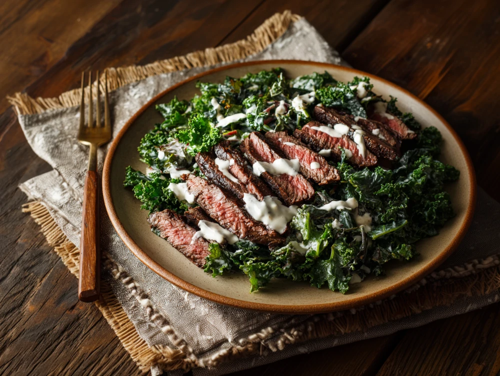 Skirt Steak with Garlic Parsley Sauce