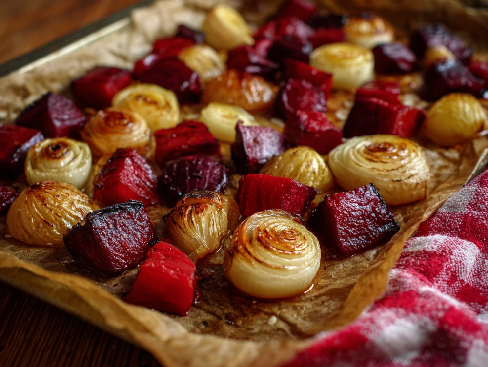 Roasted Cipollini Onions and Beets