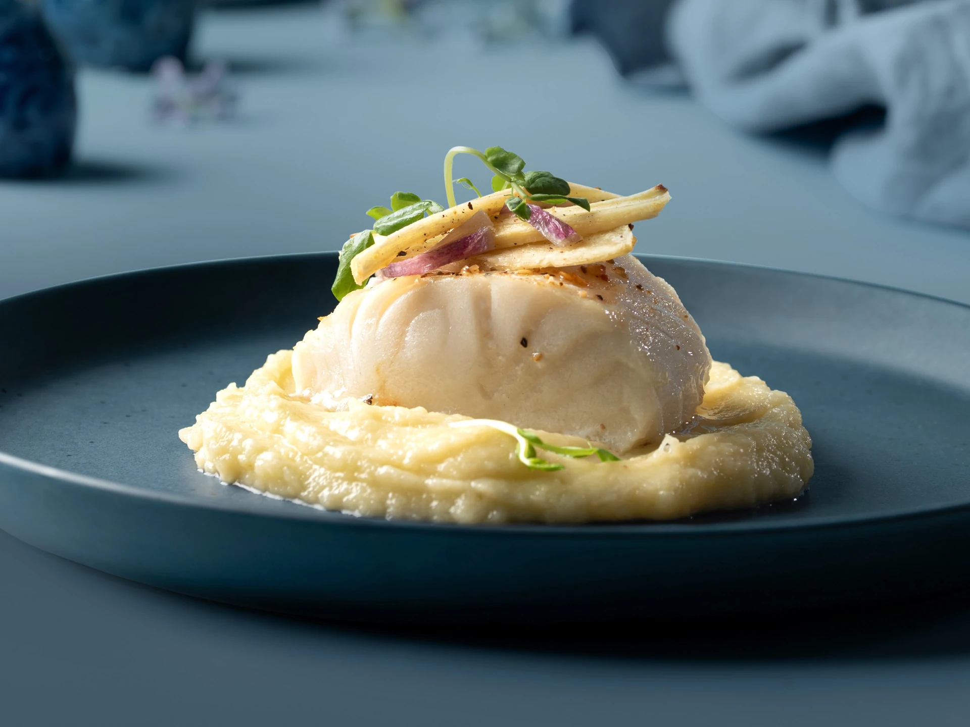 Sea Bass or Turbot with Parsnip Purée