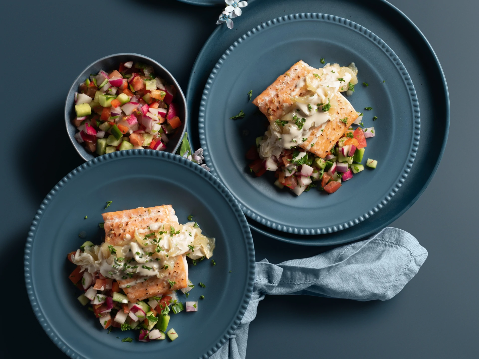 Techinah Salmon with Best Slow-Cooked Onions