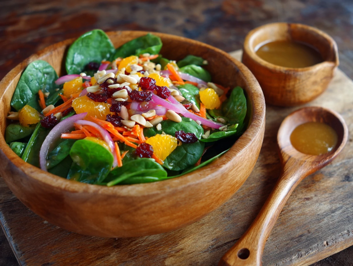 Spinach, Mandarin, and Almond Salad