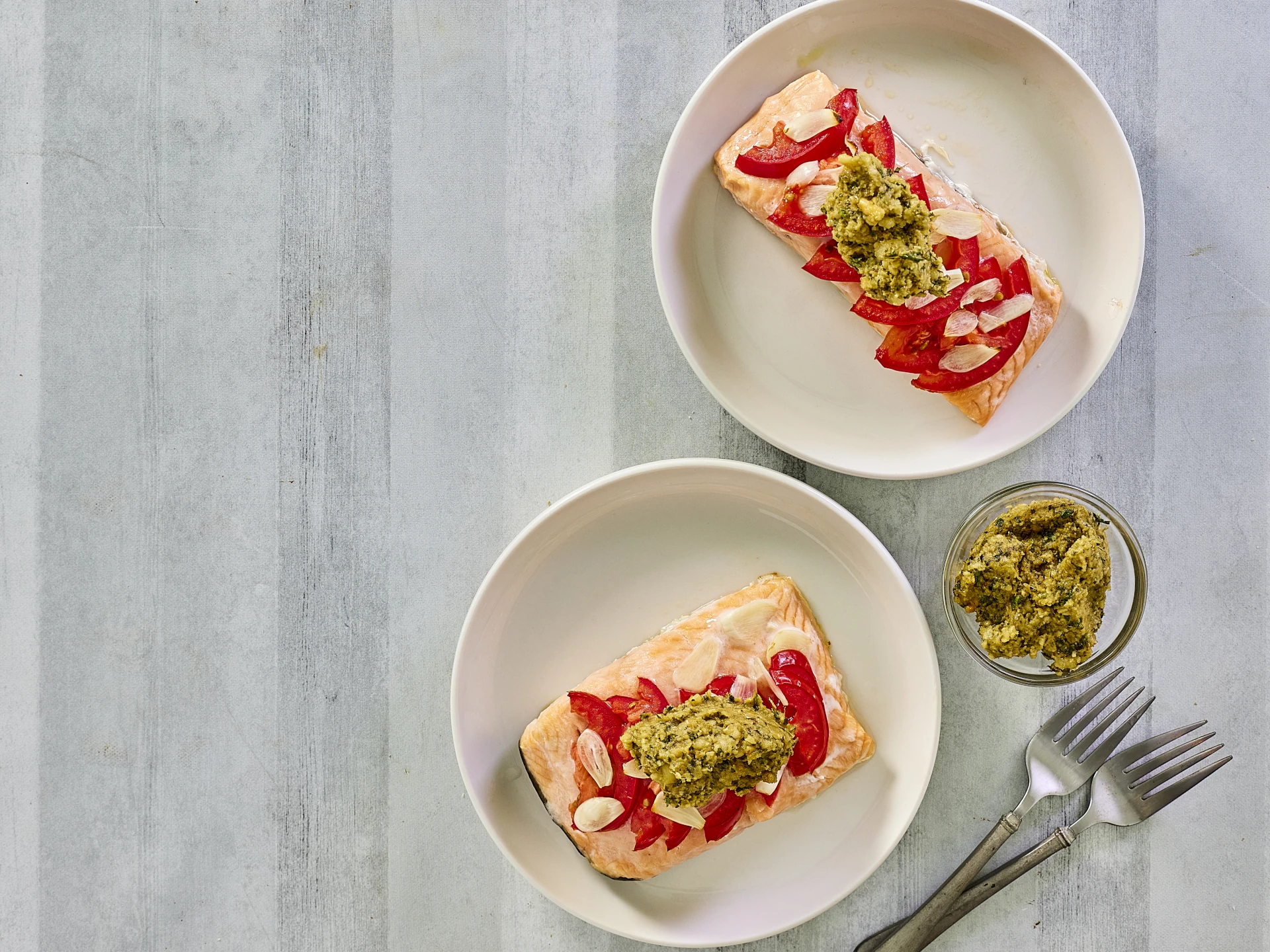 Summer Salmon with Nutty Pesto