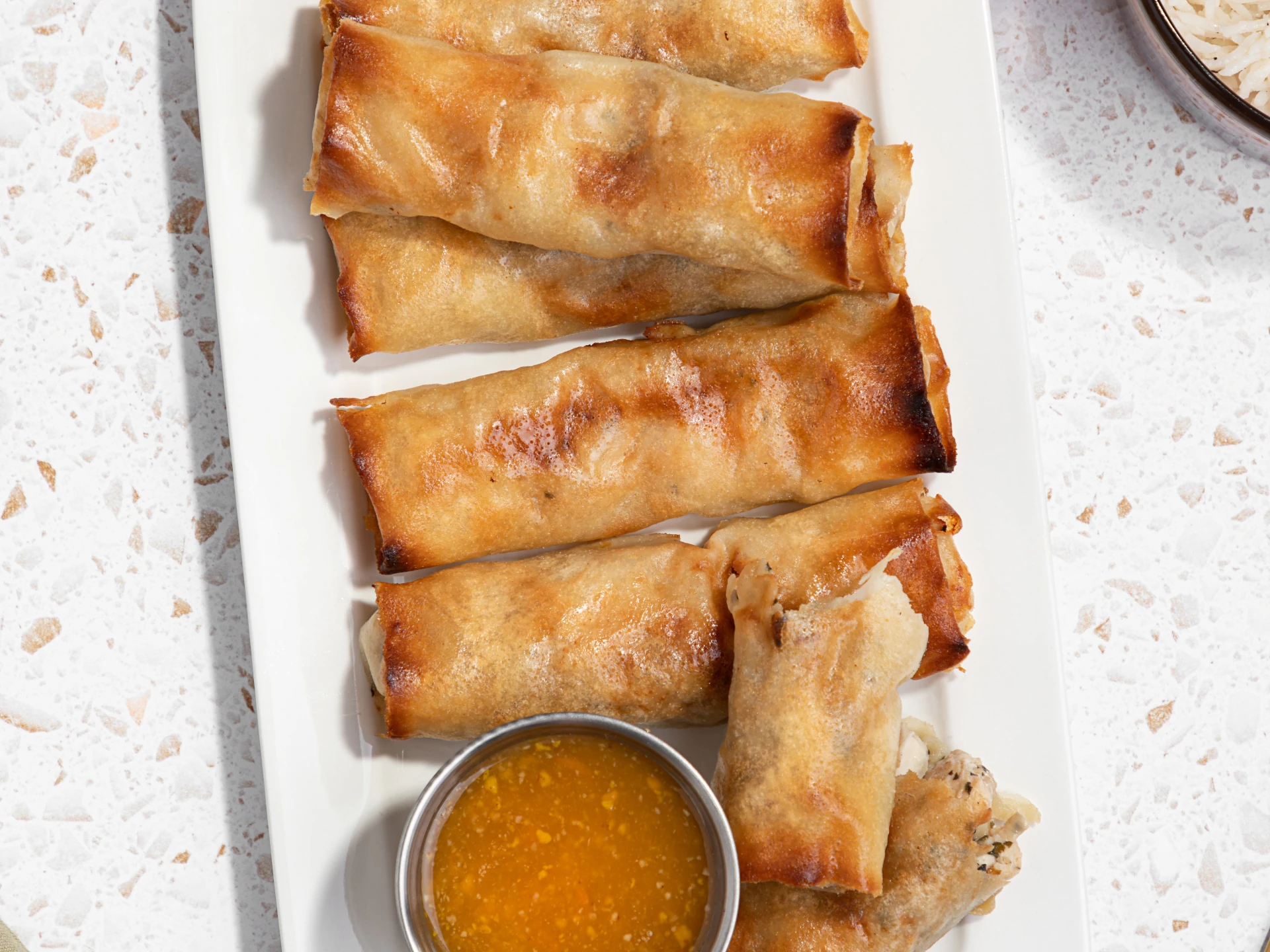 Baked Chicken Cigars with Moscato Dipping Sauce