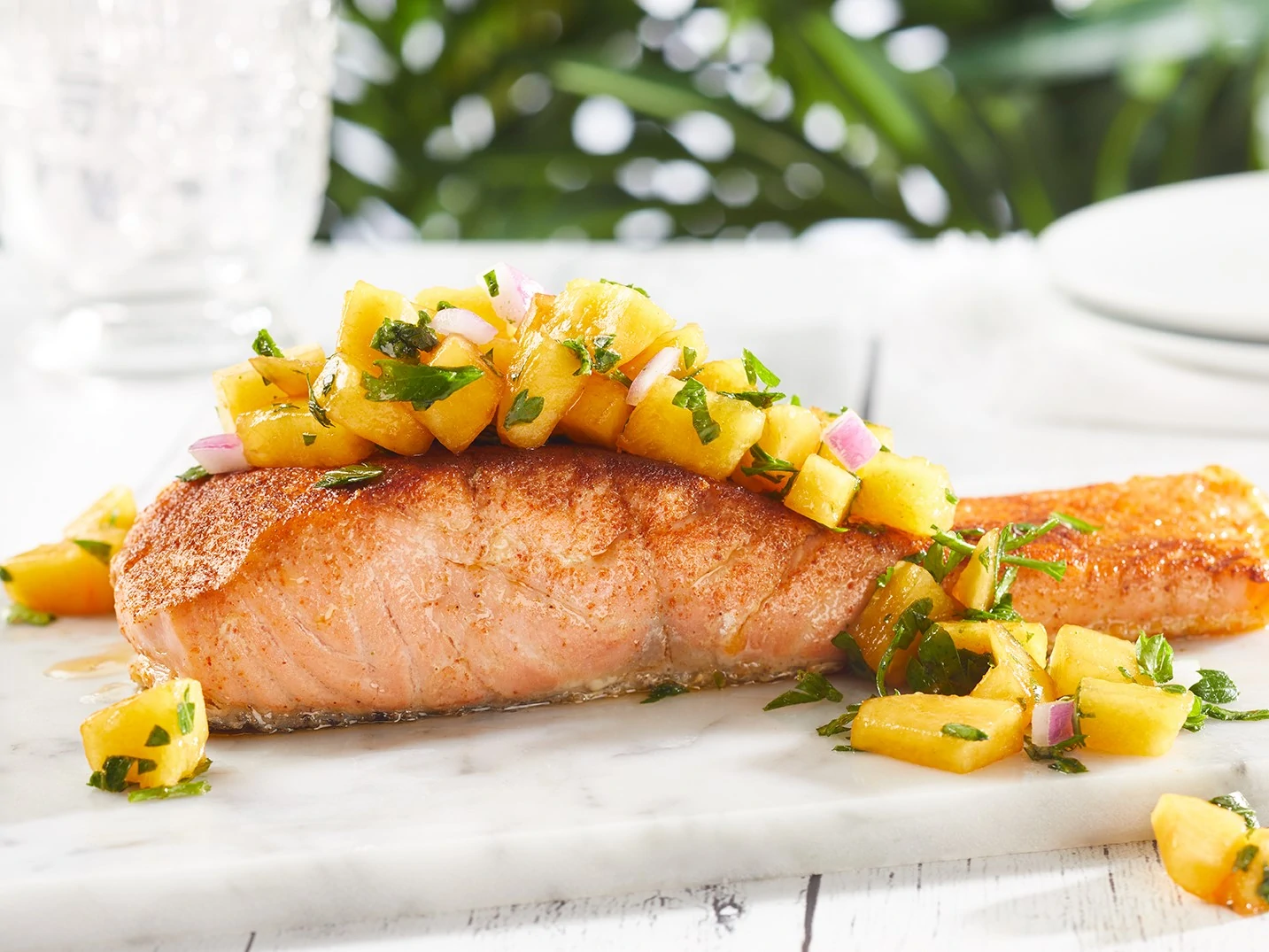 Seared Salmon with Nectarine Salsa